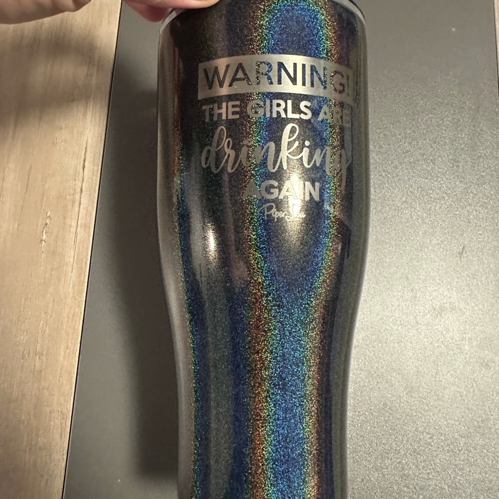 Warning the Girls are Drinking Again Tumbler‎ Sparkle Cup NWOT